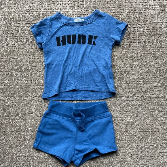 Cozii Tee and Shorts Set “Hunk” in Blue - Picture 1 of 5